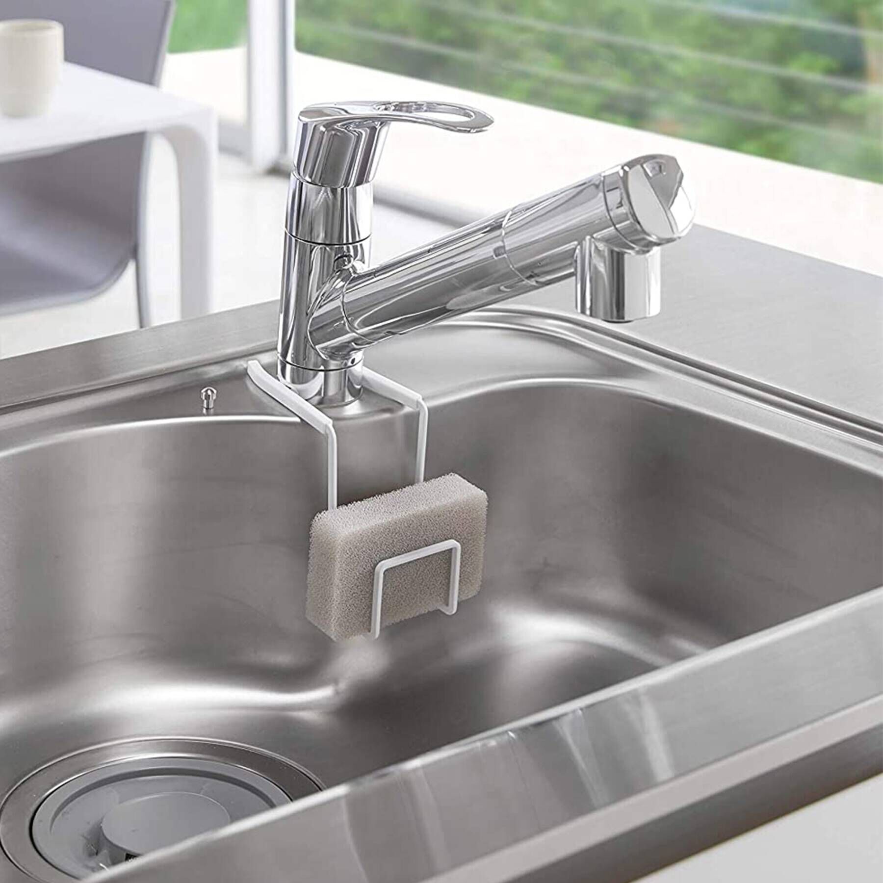 212 KITCHEN STORE「蛇口にかけるスポンジホルダー WH 山崎実業 ＜tower タワー＞」|その他|ホワイト(879)