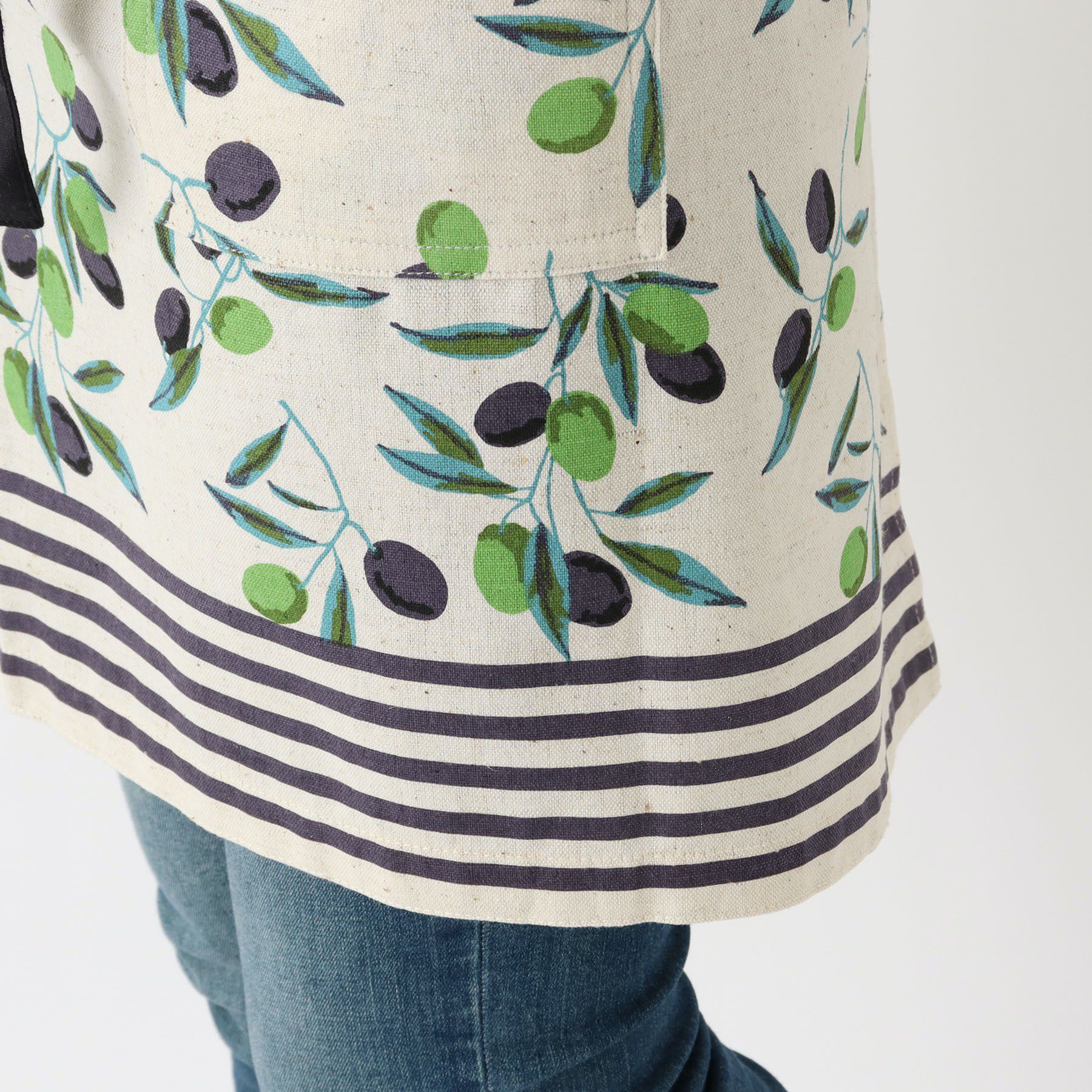 212 KITCHEN STORE「オリーブボーダー ギャルソンエプロン NT」|食器・キッチングッズ|