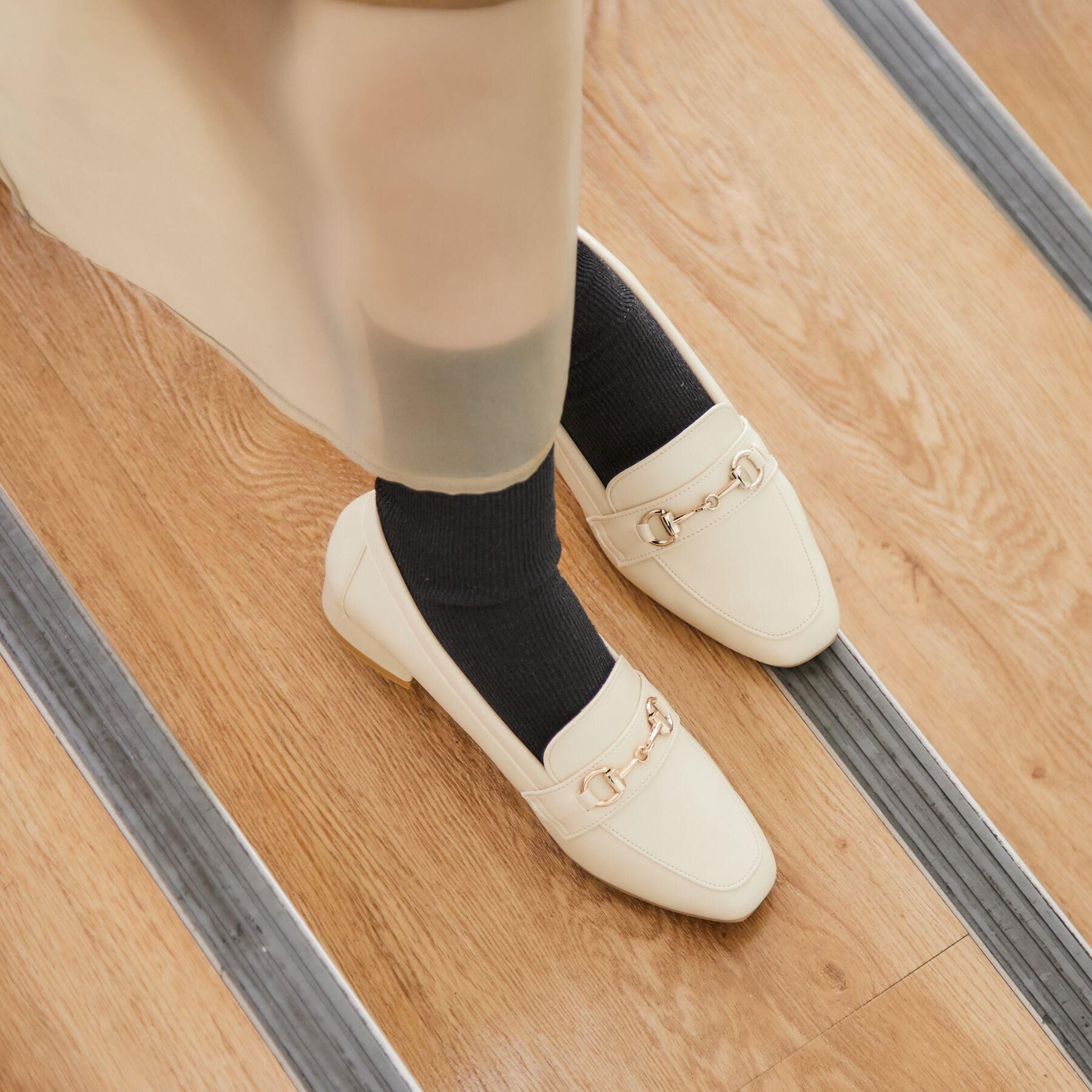 ESPERANZA「スクエアトゥローファー レイン対応」|パンプス|