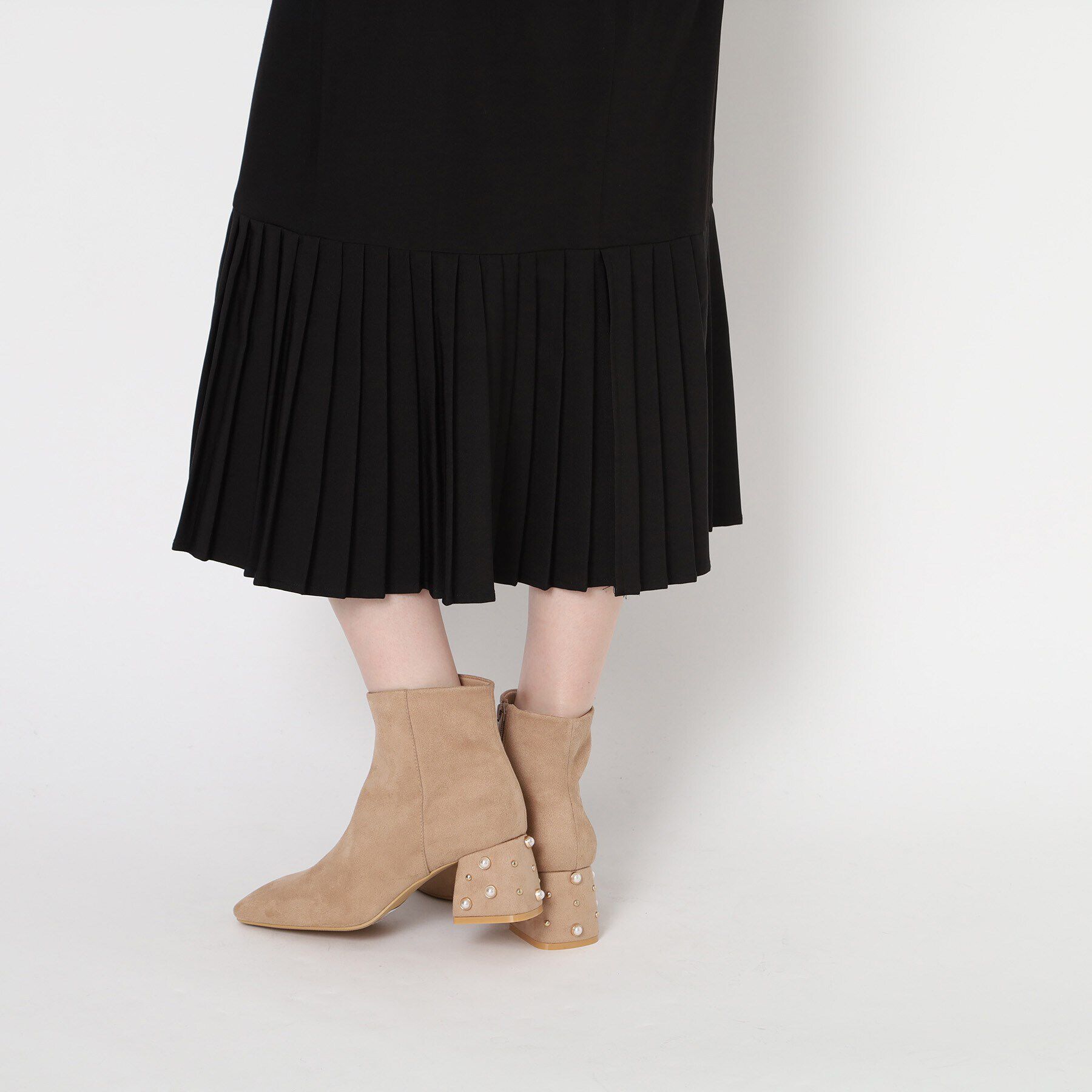ESPERANZA「パールヒールショートブーツ」|ショートブーツ|