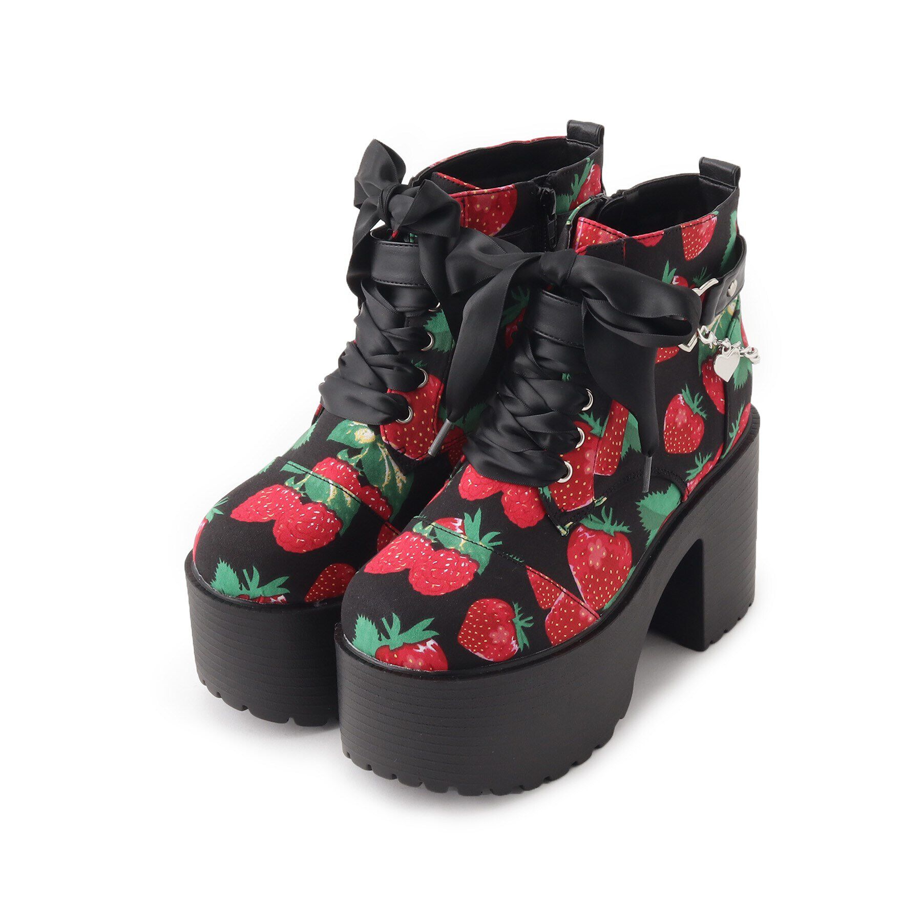 csT&P「厚底ハート付きレースアップブーツ　24SS」|ショートブーツ|ﾌﾞﾙｰｸﾞﾘｰﾝ(999)