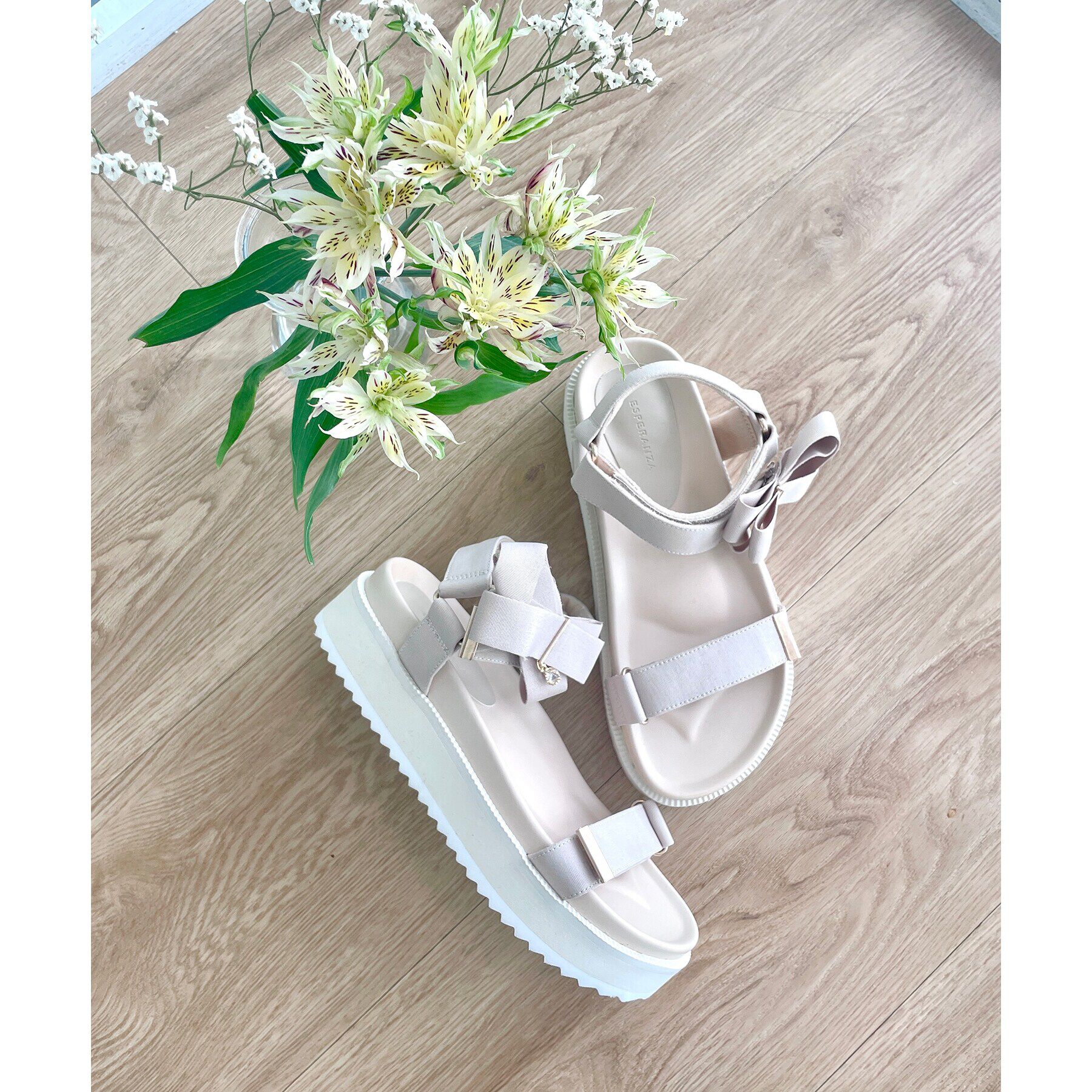 ESPERANZA「リボンフットベッドサンダル」|サンダル|