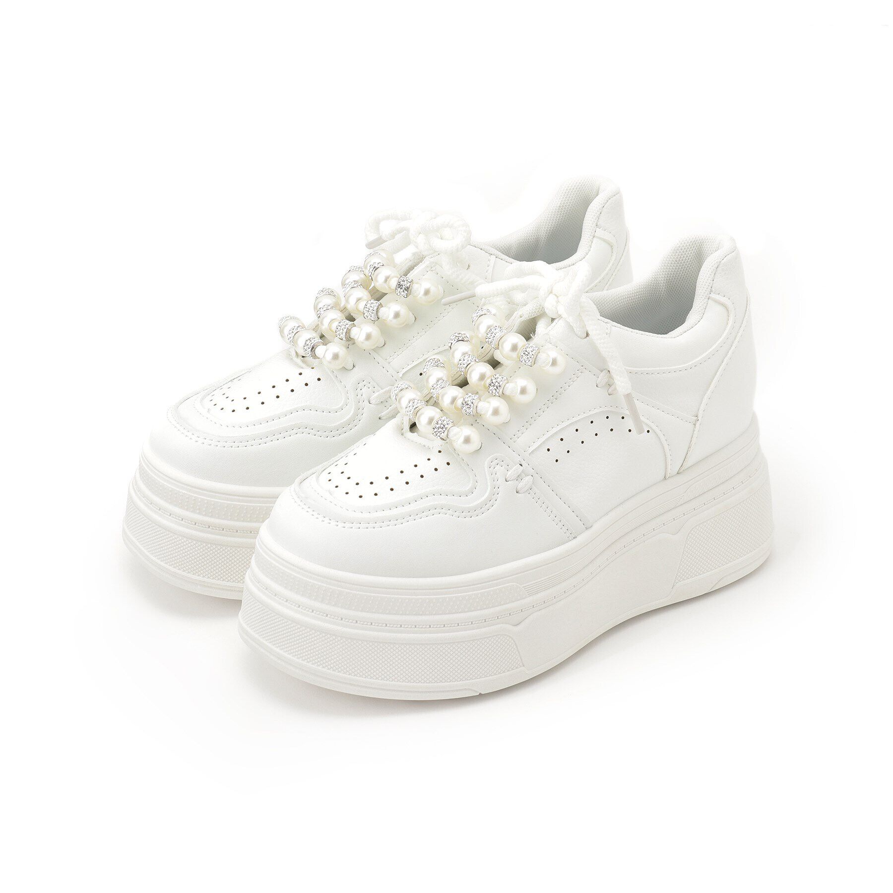 csT&P「厚底パール調付きスニーカー」|スニーカー|