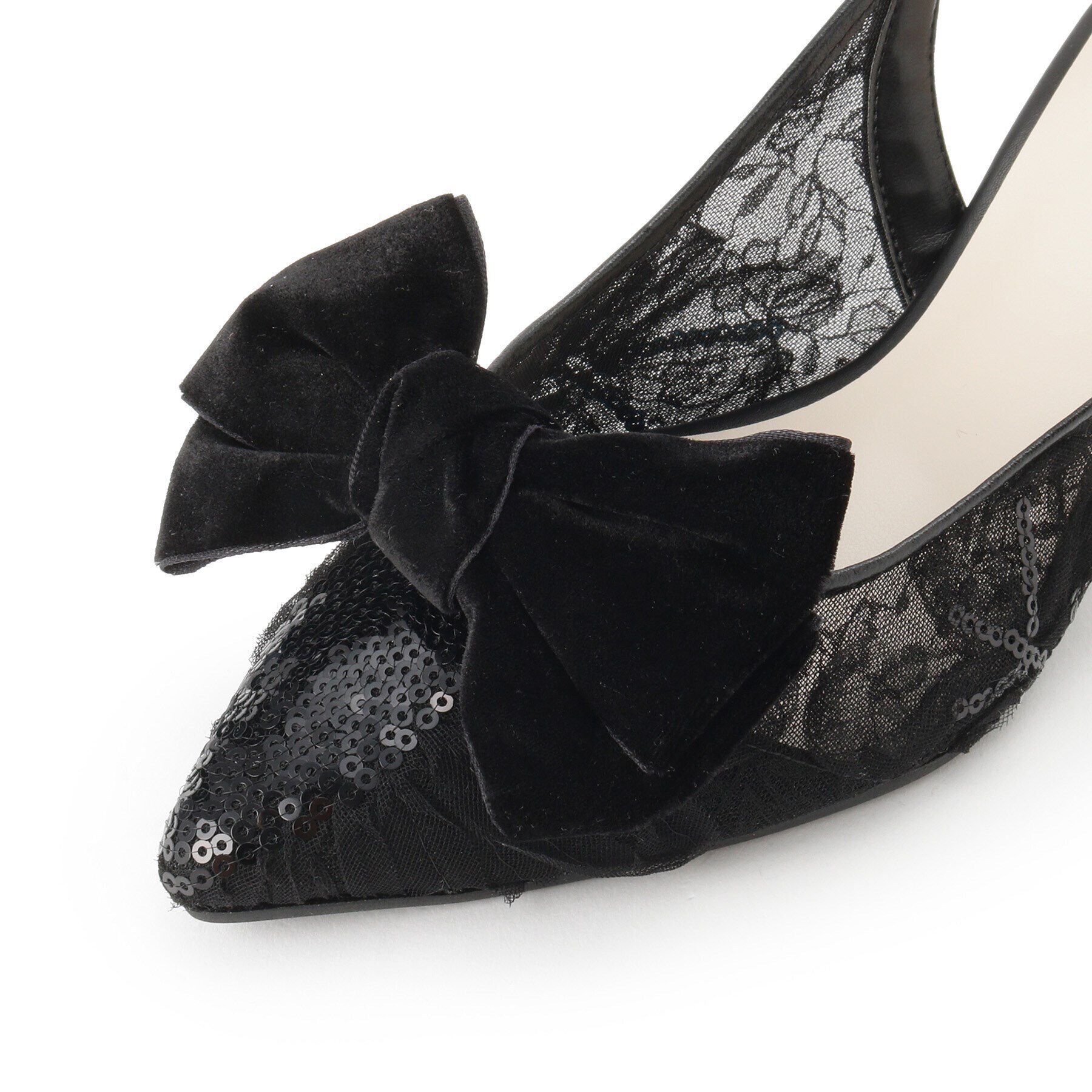 ESPERANZA「リボンチュールレースバックストラップ2WAYパンプス」|パンプス|