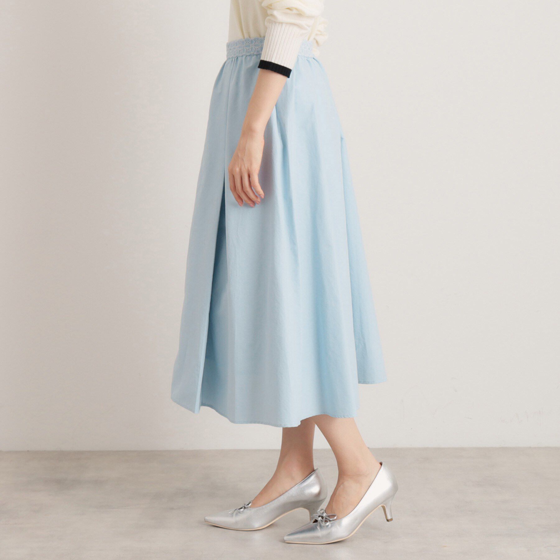 SunaUna「【定番シルエット／春カラー】タフタフレアスカート」|スカート|