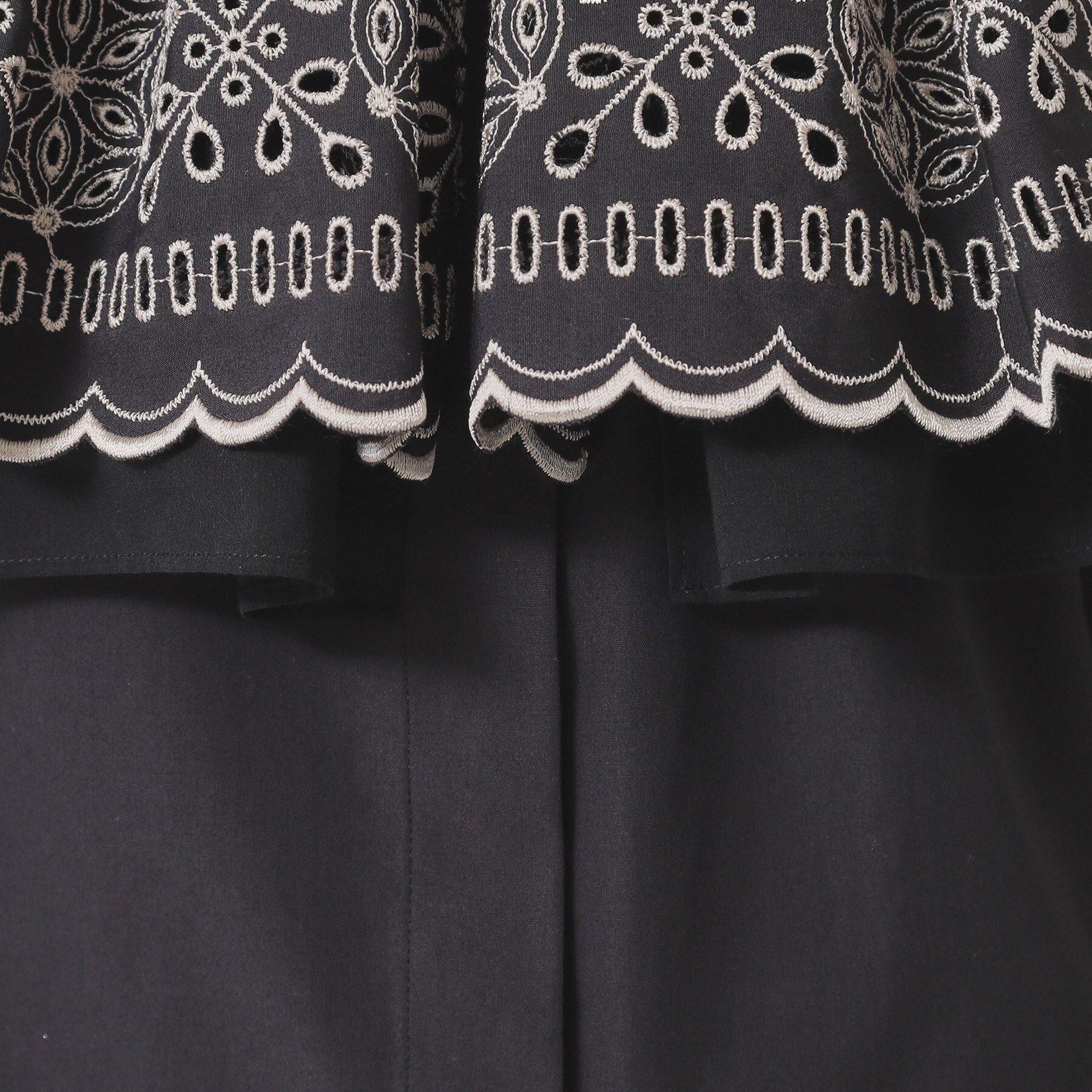 SunaUna「【幾何柄／エンブロイダリー】ケープカラーブラウス」|シャツ・ブラウス|