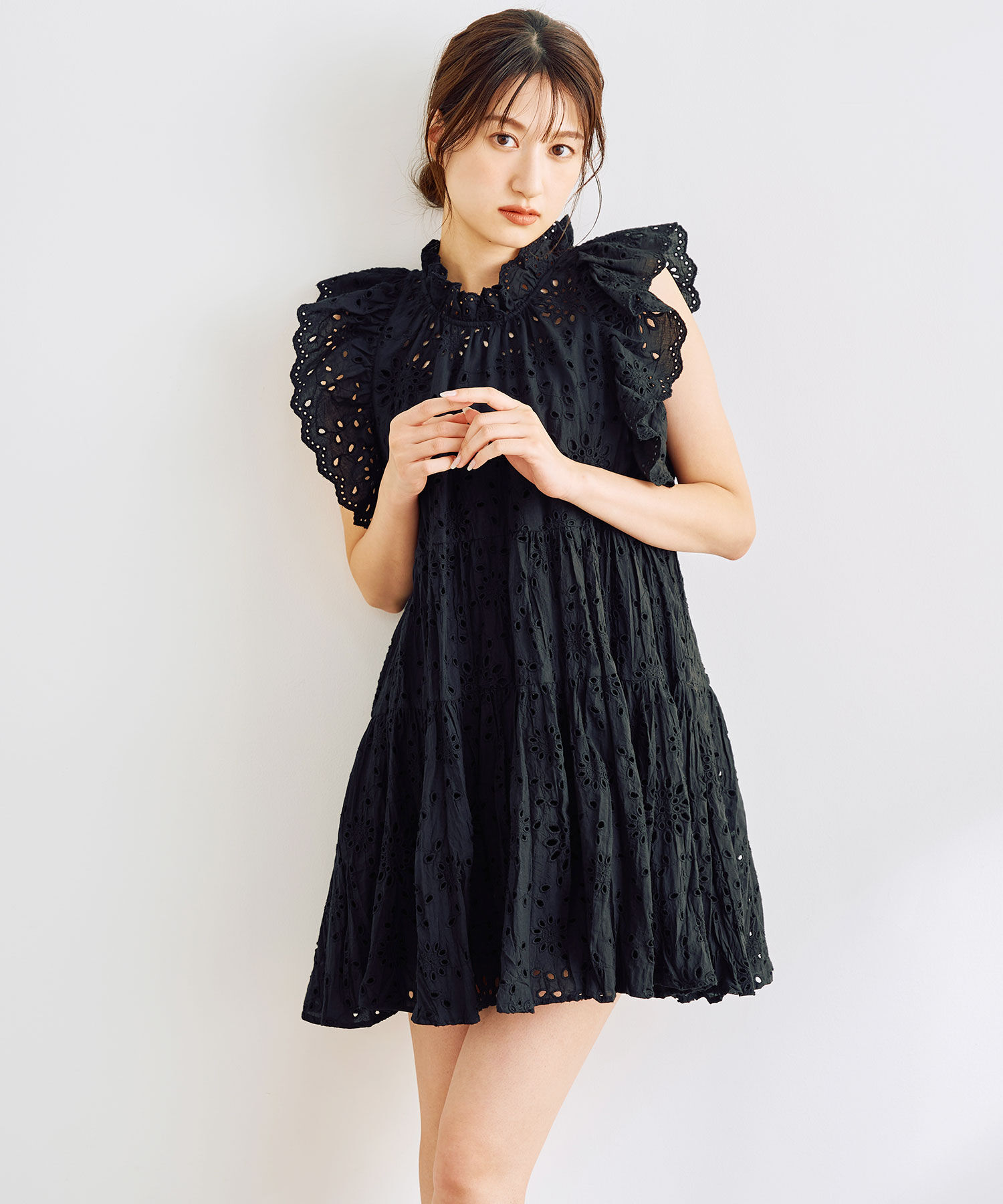 COCO DEAL「エンブロイダリーティアードミニワンピース」|ワンピース|