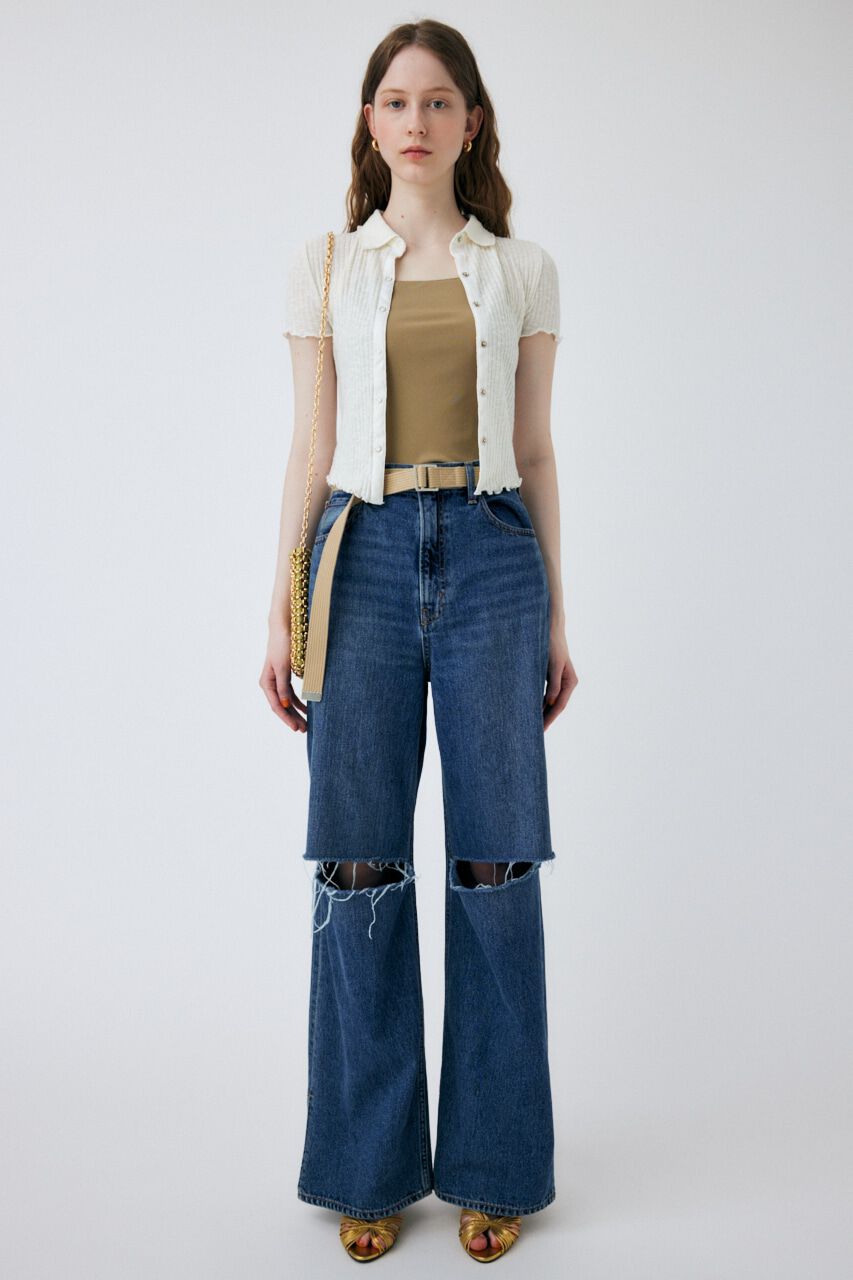 MOUSSY「KNEE SLIT LOOSE STRAIGHT」|デニム|