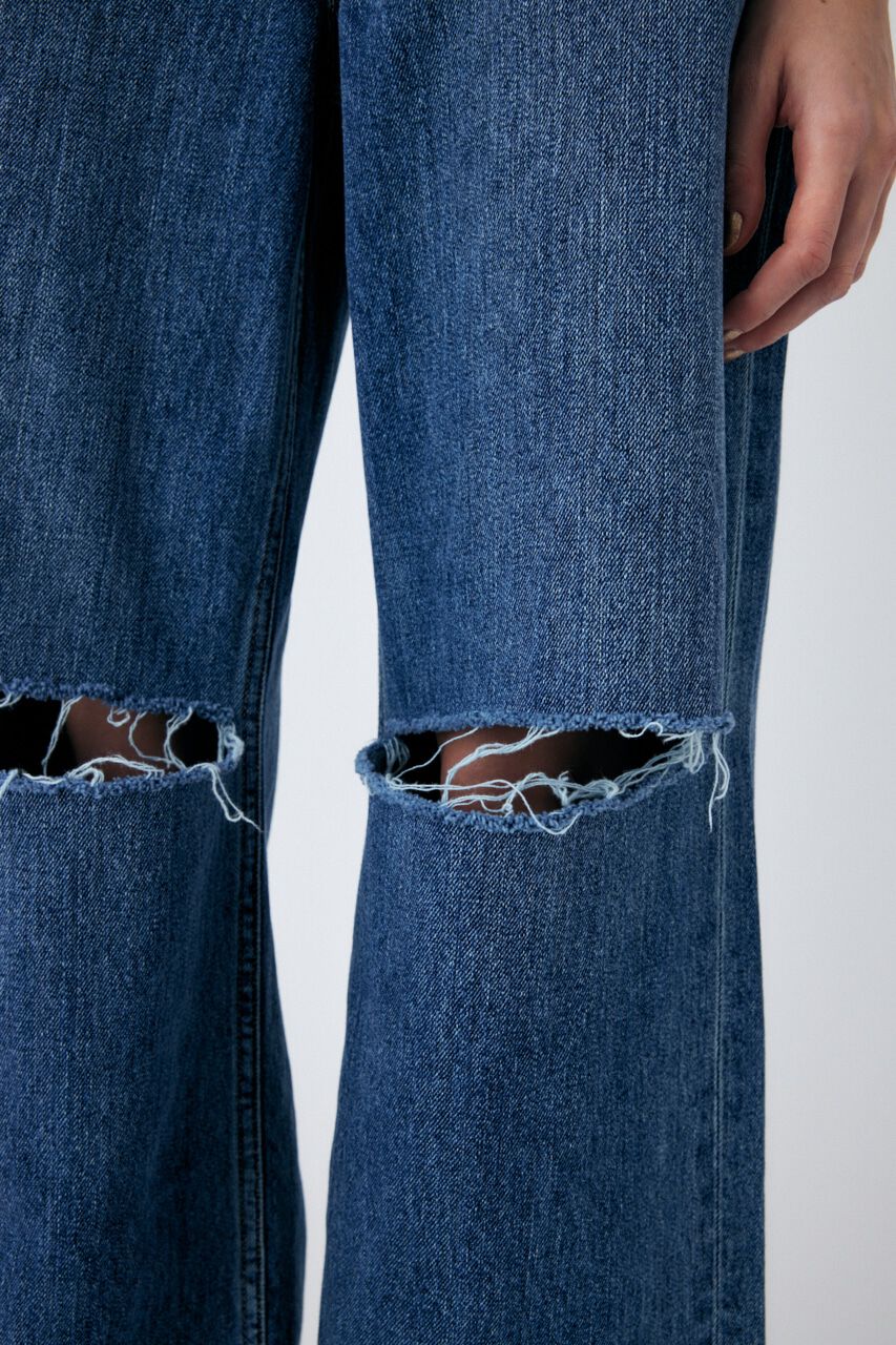 MOUSSY「KNEE SLIT LOOSE STRAIGHT」|デニム|