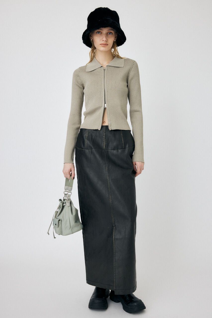 MOUSSY「AGED F／LEATHER スカート」|スカート|