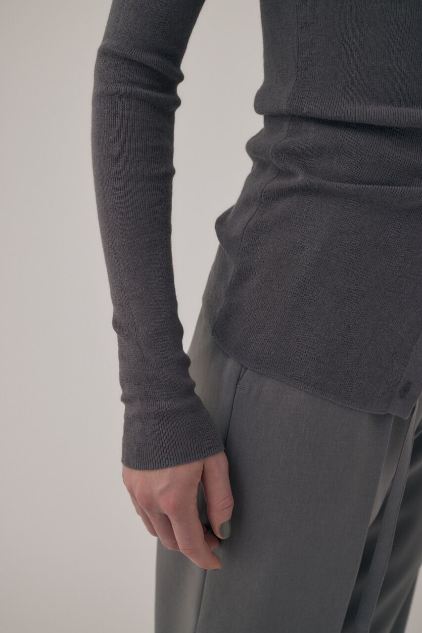 MOUSSY「ｵｰｶﾞﾆｯｸｺｯﾄﾝ使用の薄手ﾆｯﾄやわらかな着心地の前後で着ら 」|ニット・セーター|