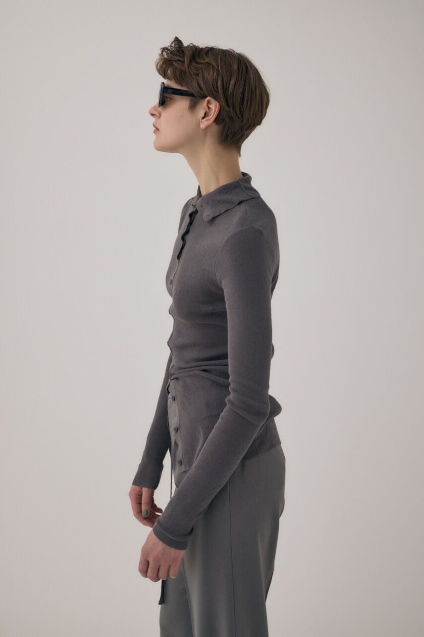 MOUSSY「ｵｰｶﾞﾆｯｸｺｯﾄﾝ使用の薄手ﾆｯﾄやわらかな着心地の前後で着ら 」|ニット・セーター|