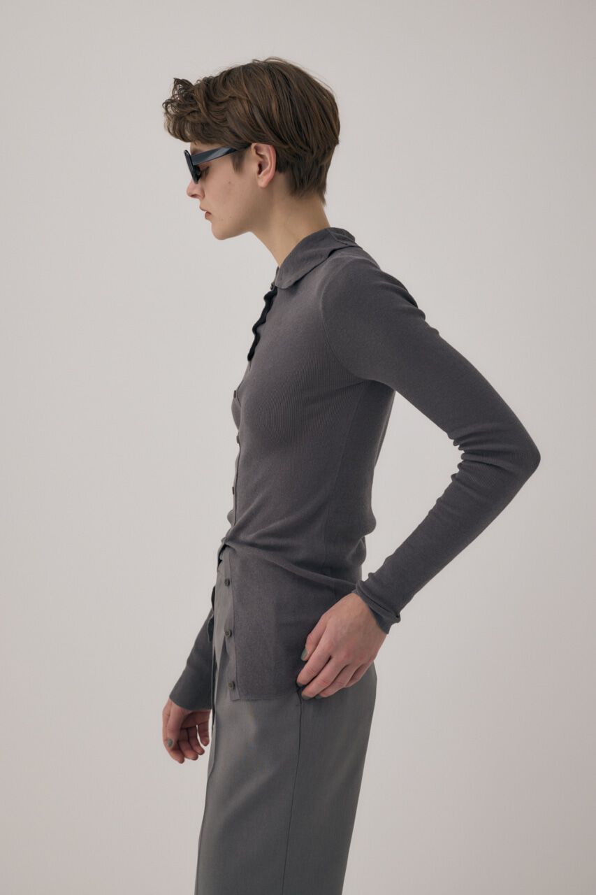 MOUSSY「ｵｰｶﾞﾆｯｸｺｯﾄﾝ使用の薄手ﾆｯﾄやわらかな着心地の前後で着ら 」|ニット・セーター|