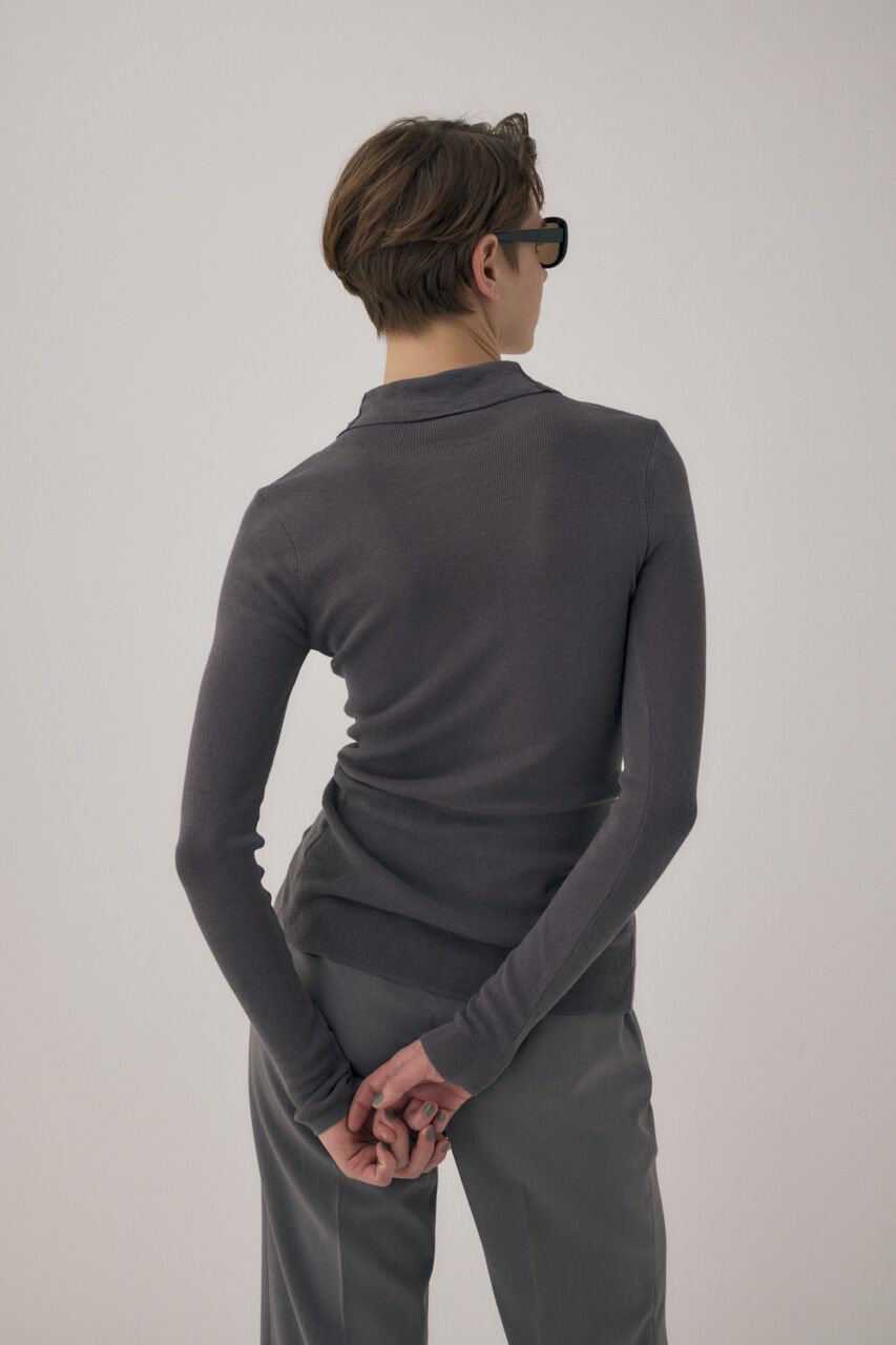 MOUSSY「ｵｰｶﾞﾆｯｸｺｯﾄﾝ使用の薄手ﾆｯﾄやわらかな着心地の前後で着ら 」|ニット・セーター|