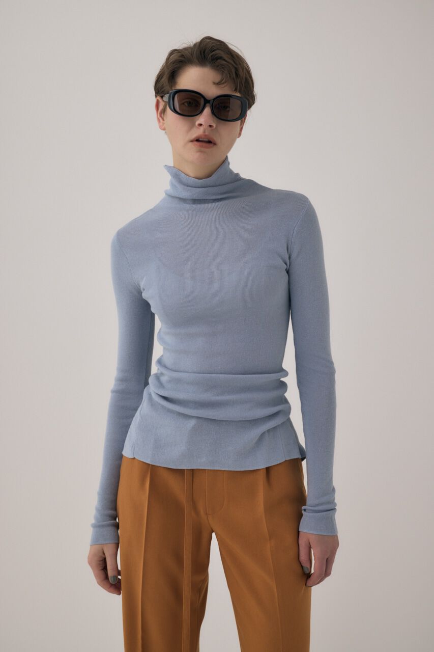 MOUSSY「ｵｰｶﾞﾆｯｸｺｯﾄﾝ使用の薄手ﾆｯﾄやわらかな着心地の前後で着ら 」|ニット・セーター|