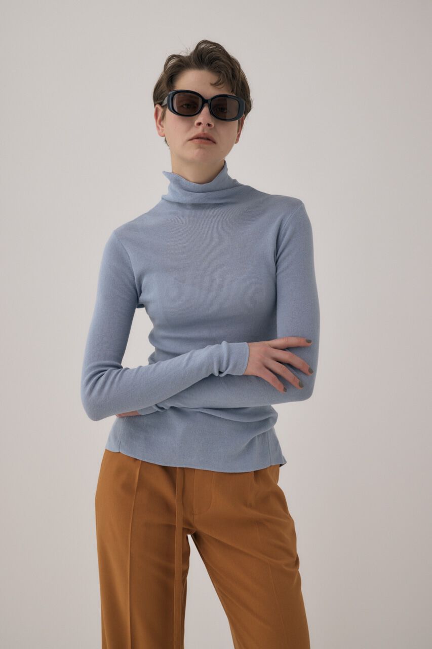 MOUSSY「ｵｰｶﾞﾆｯｸｺｯﾄﾝ使用の薄手ﾆｯﾄやわらかな着心地の前後で着ら 」|ニット・セーター|