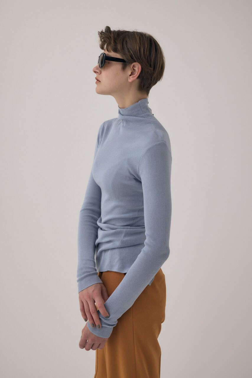 MOUSSY「ｵｰｶﾞﾆｯｸｺｯﾄﾝ使用の薄手ﾆｯﾄやわらかな着心地の前後で着ら 」|ニット・セーター|