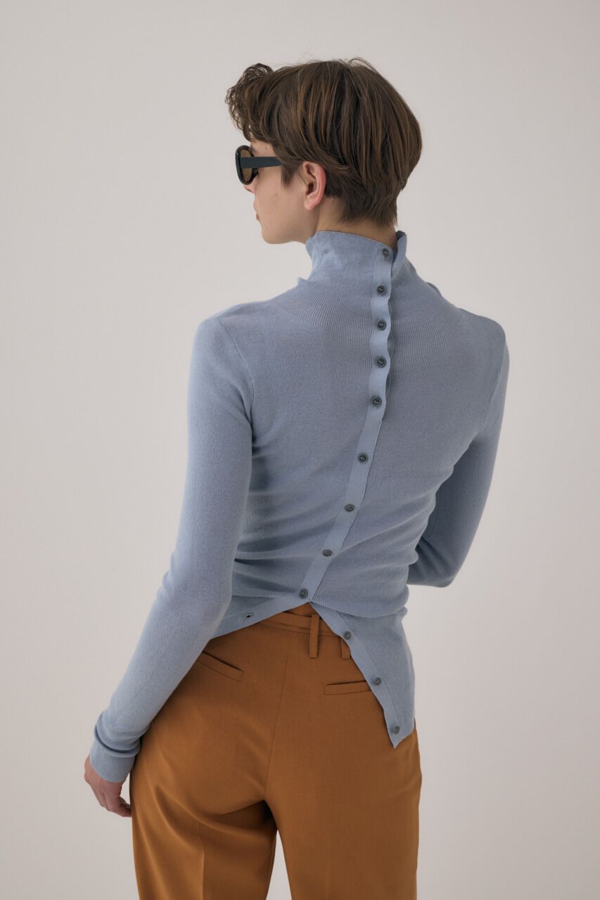 MOUSSY「ｵｰｶﾞﾆｯｸｺｯﾄﾝ使用の薄手ﾆｯﾄやわらかな着心地の前後で着ら 」|ニット・セーター|