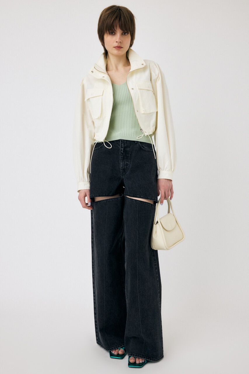 MOUSSY「HW NOTCH STRAIGHT」|デニム|BLK