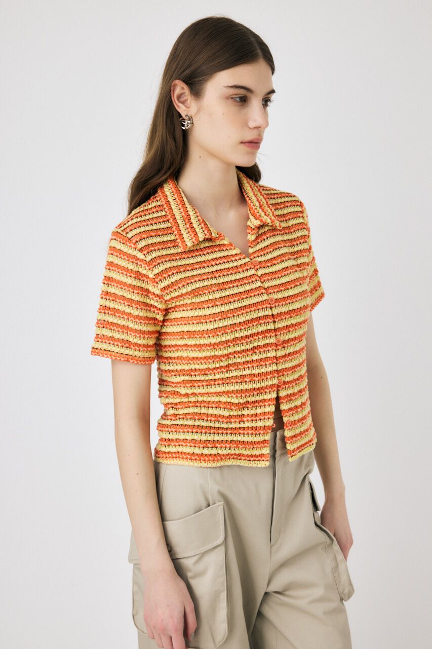 MOUSSY「MIX COLOR CROCHET シャツ」|シャツ・ブラウス|