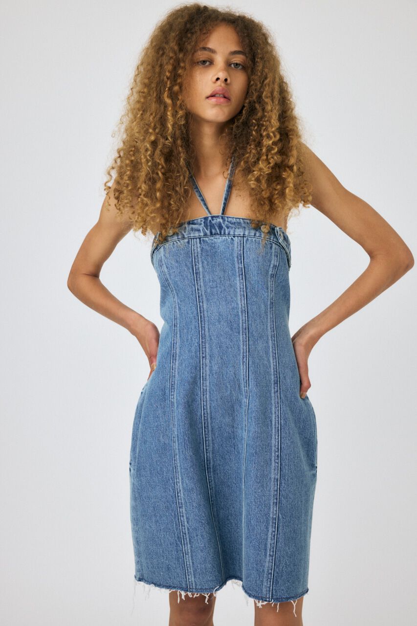 MOUSSY「DENIM BARETOP MINI ワンピース」|ワンピース|