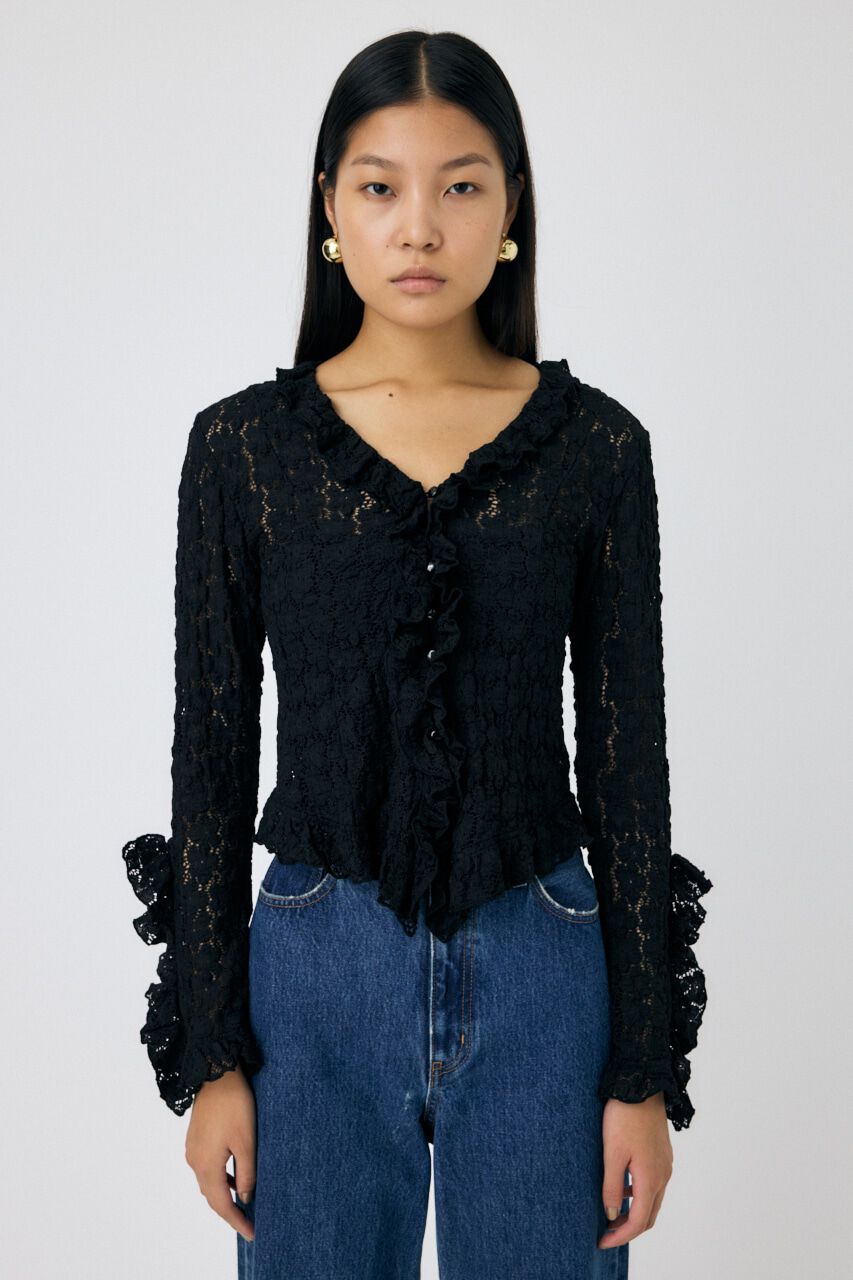 MOUSSY「CUT LACE RUFFLE ブラウス」|Tシャツ・カットソー|