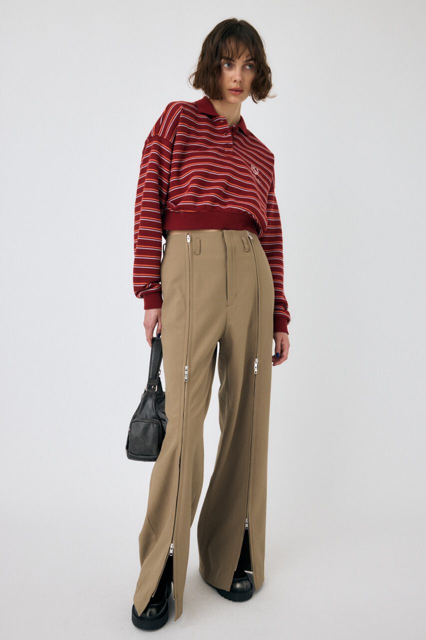 MOUSSY「ZIP UP WIDE トラウザーズ」|その他|BEG