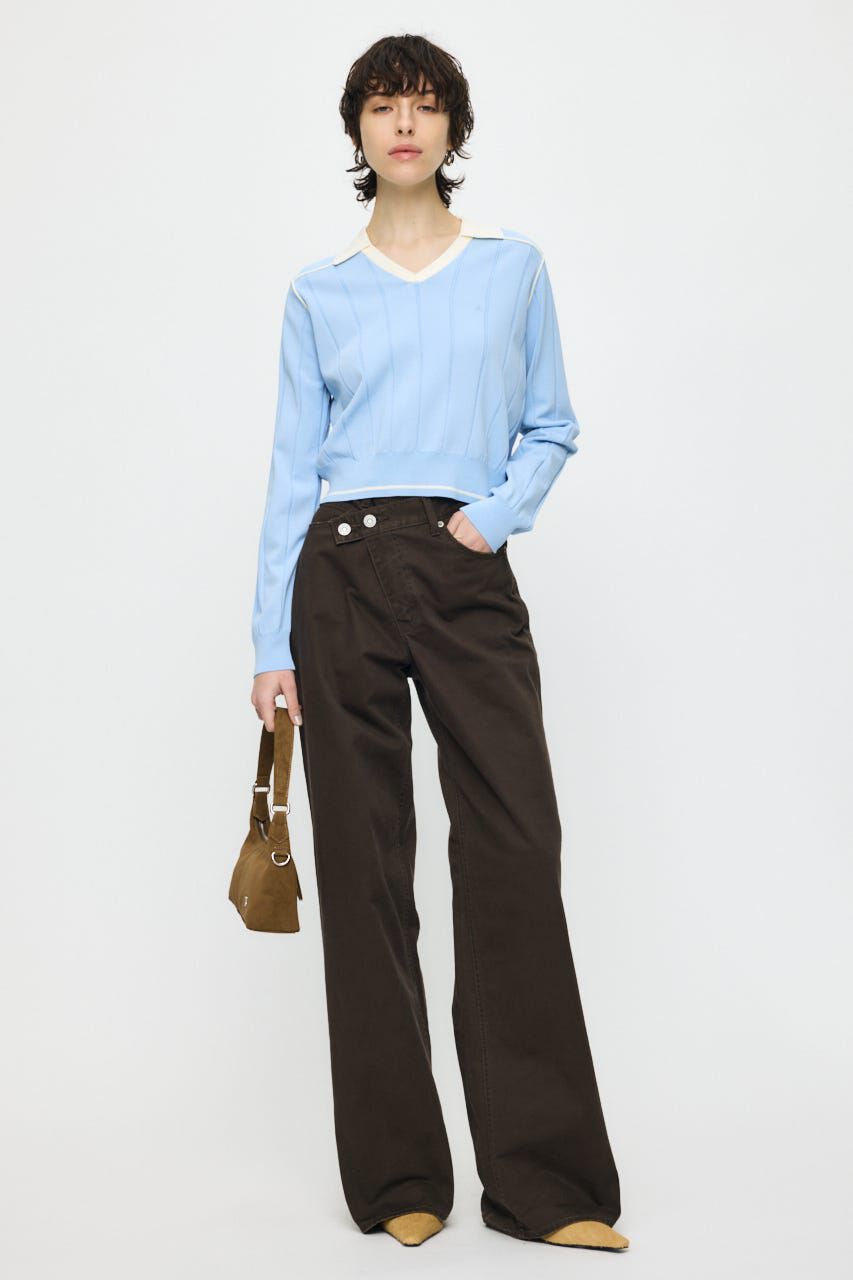 MOUSSY「BI COLOR KNIT ポロ」|ニット・セーター|