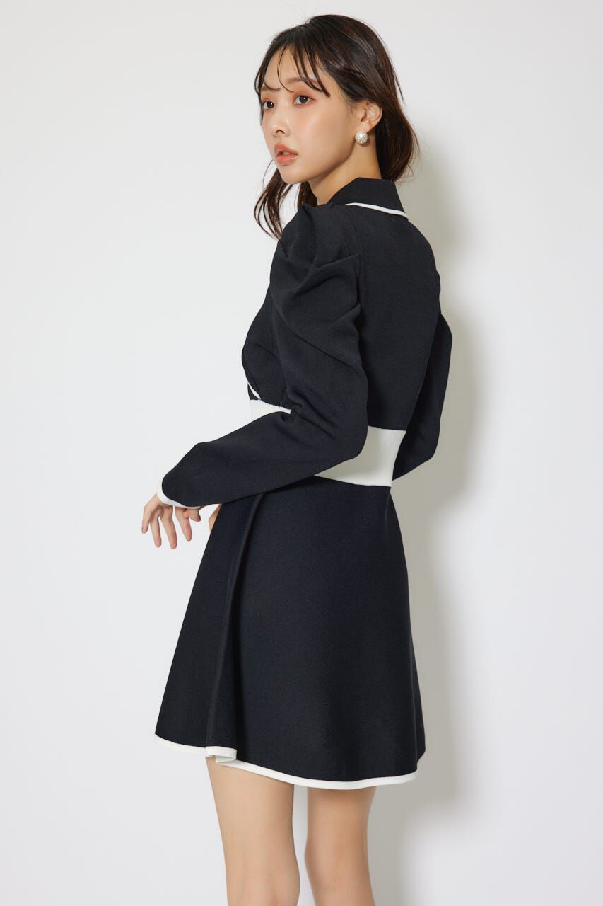 rienda「テーラードカラーミニフレアニットワンピース」|ワンピース|