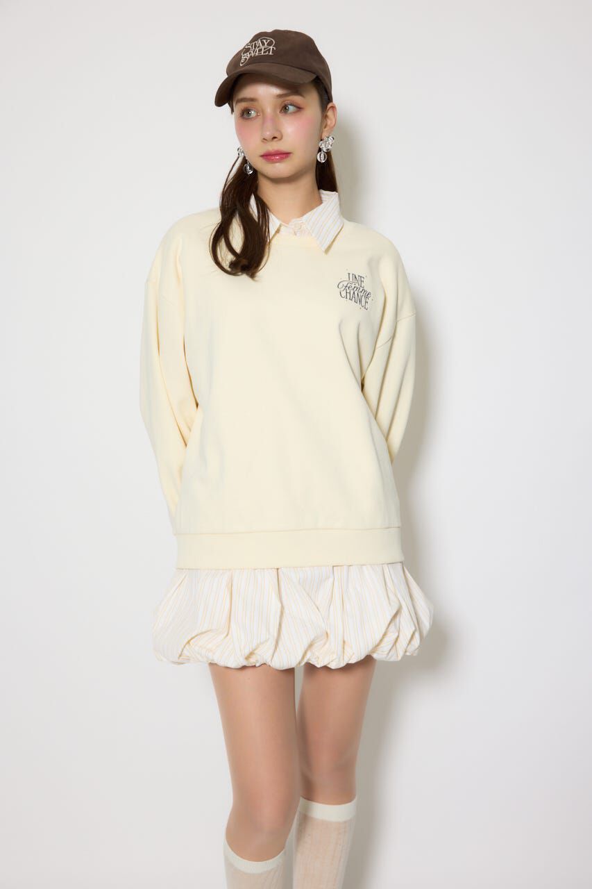 rienda「バルーンシャツセットスウェットワンピース」|ワンピース|