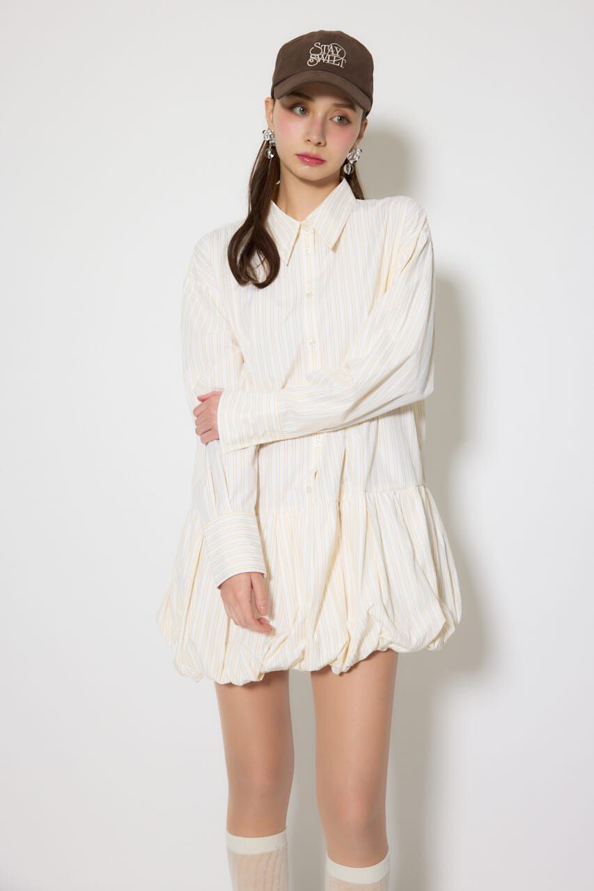 rienda「バルーンシャツセットスウェットワンピース」|ワンピース|