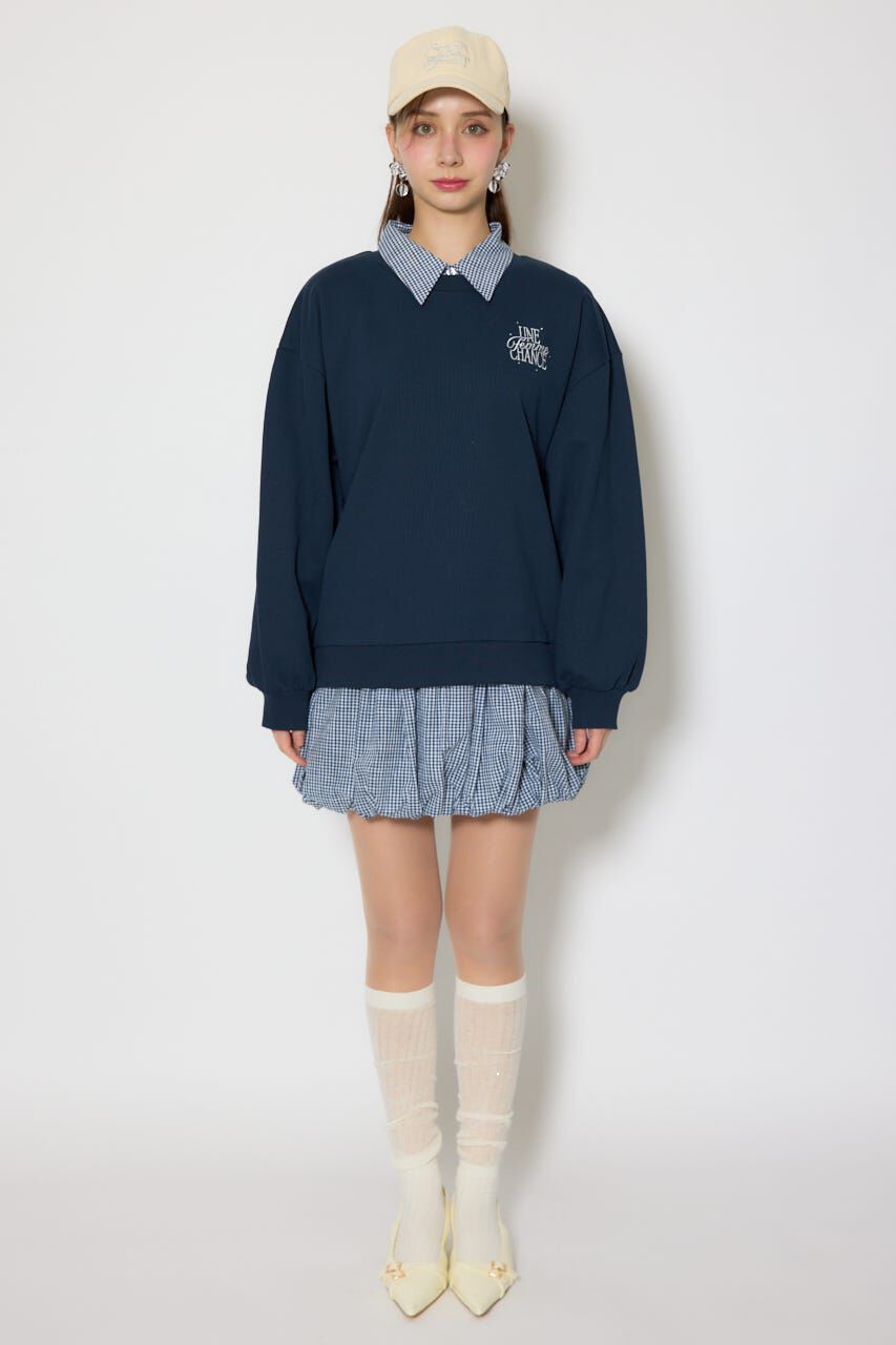 rienda「バルーンシャツセットスウェットワンピース」|ワンピース|