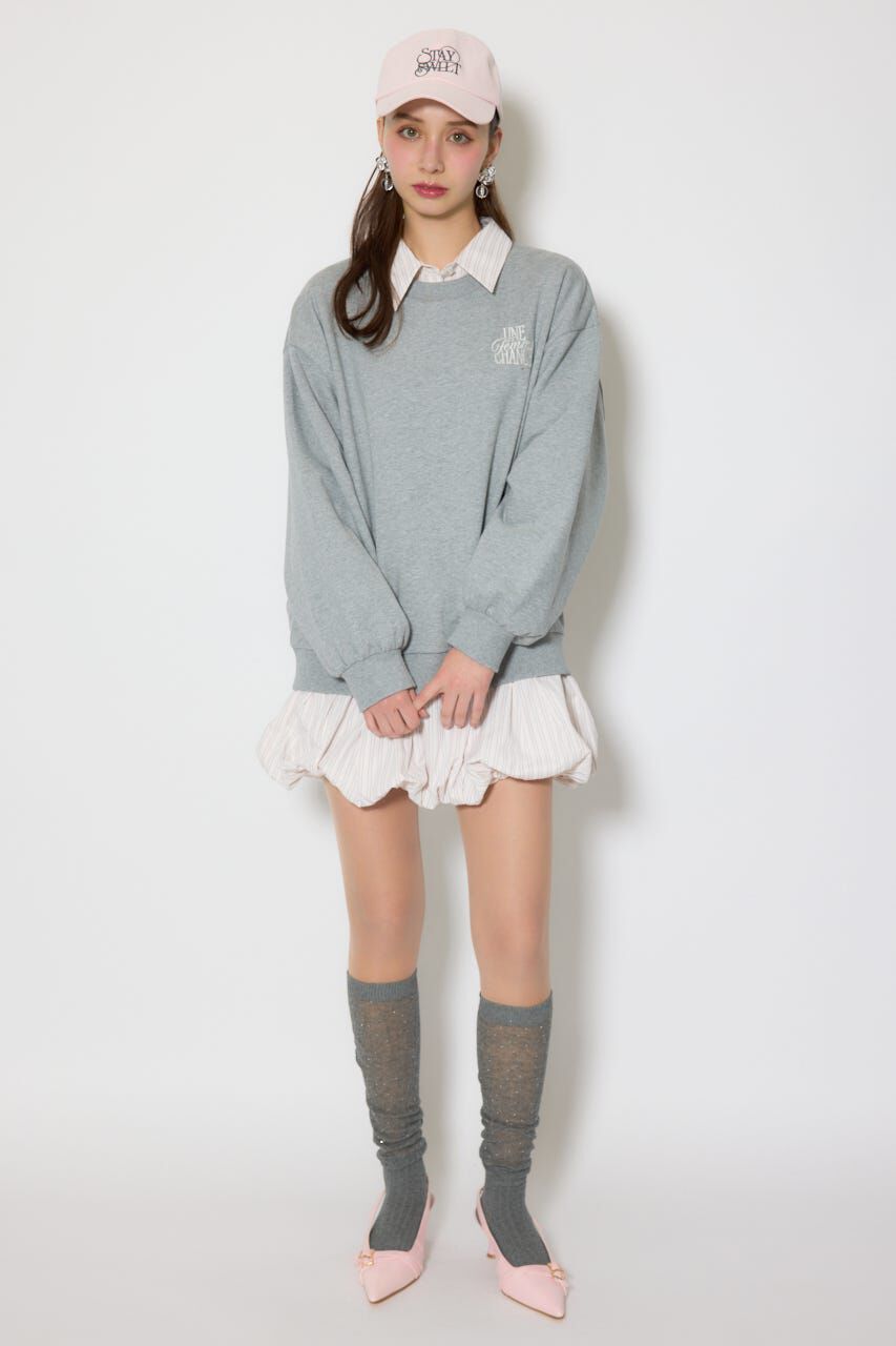 rienda「バルーンシャツセットスウェットワンピース」|ワンピース|