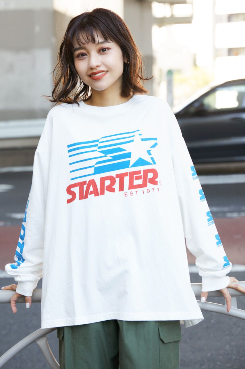 RODEO CROWNS「STARTER ロゴ L/S Tシャツ」|Tシャツ・カットソー|O/WHT1