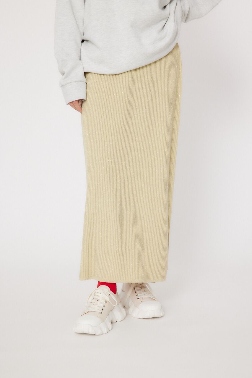 RODEO CROWNS「メタリック リブニット スカート」|スカート|L/YEL1