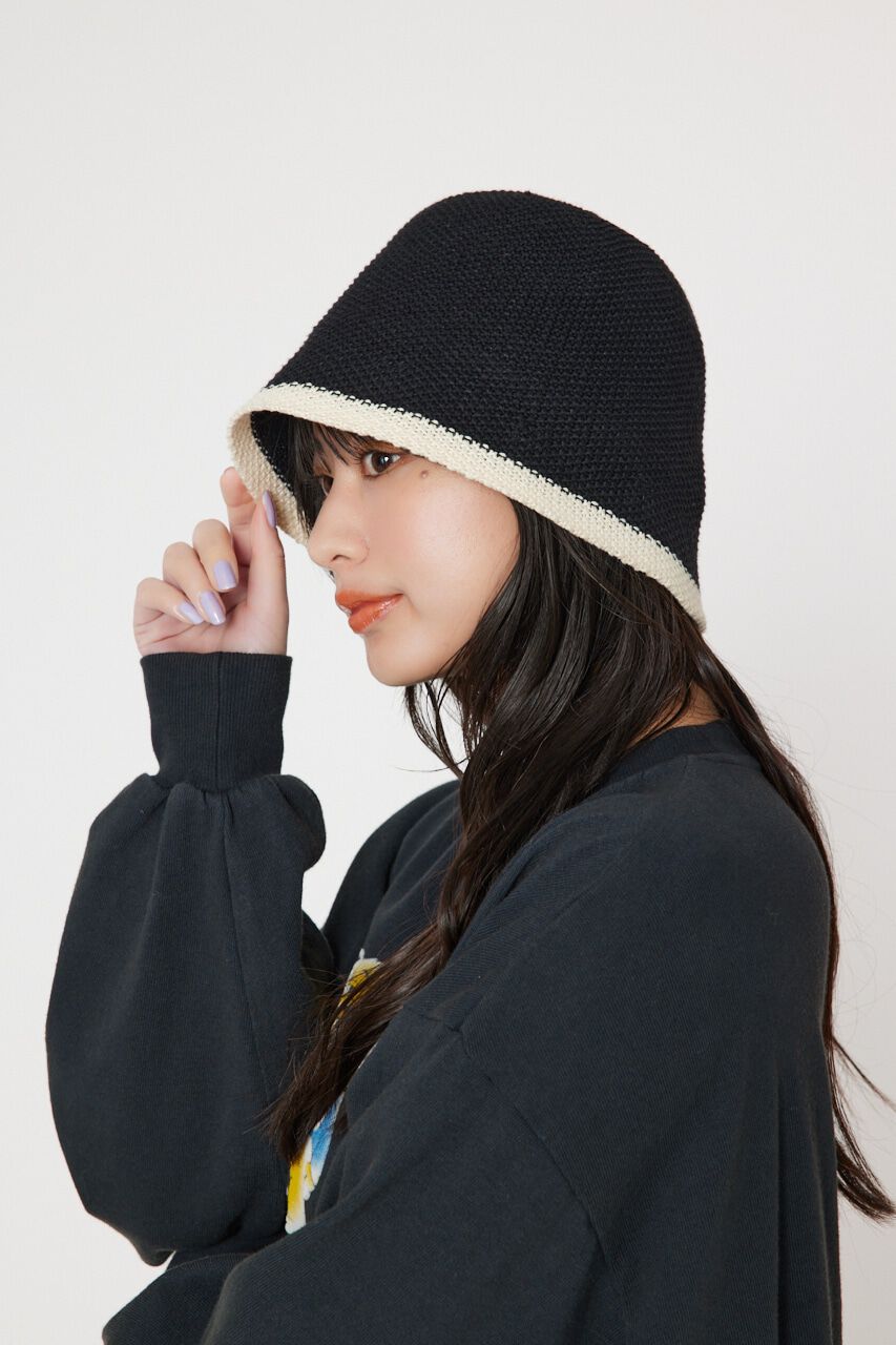 RODEO CROWNS「ニットパイピングハット」|その他|BLK