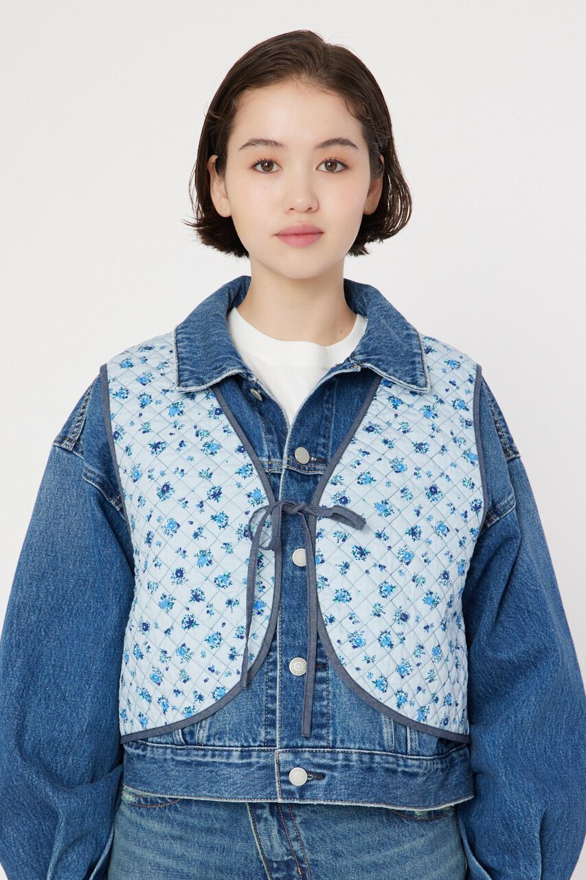 RODEO CROWNS「フラワーキルトベスト」|ダウンベスト・ベスト|