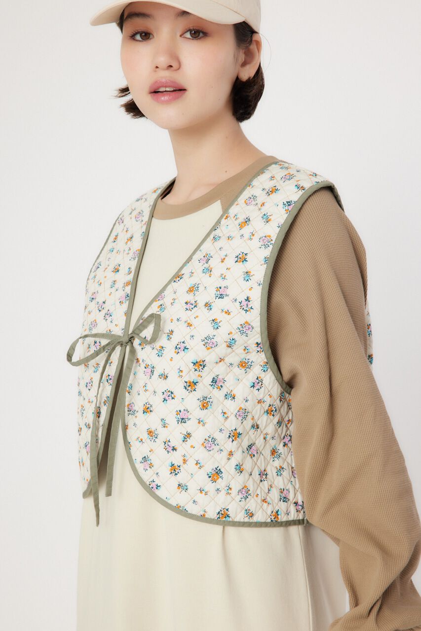 RODEO CROWNS「フラワーキルトベスト」|ダウンベスト・ベスト|柄ORG5