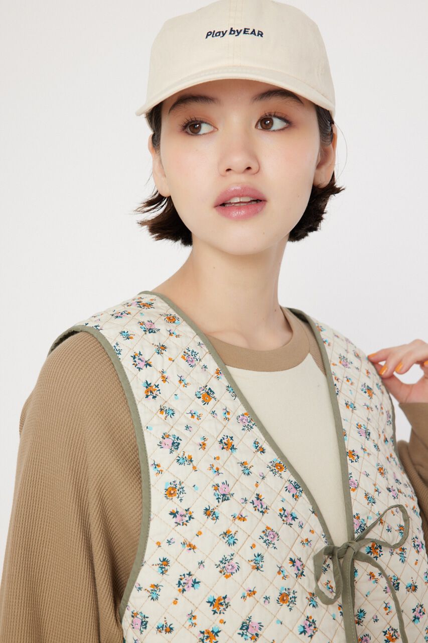 RODEO CROWNS「フラワーキルトベスト」|ダウンベスト・ベスト|