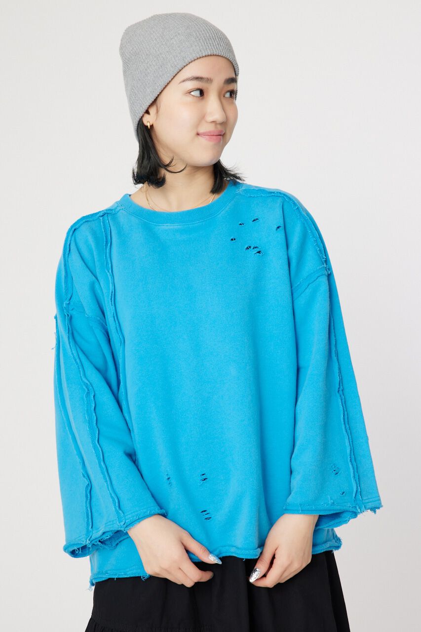 RODEO CROWNS「ウォッシュダメージスウェット」|Tシャツ・カットソー|BLU