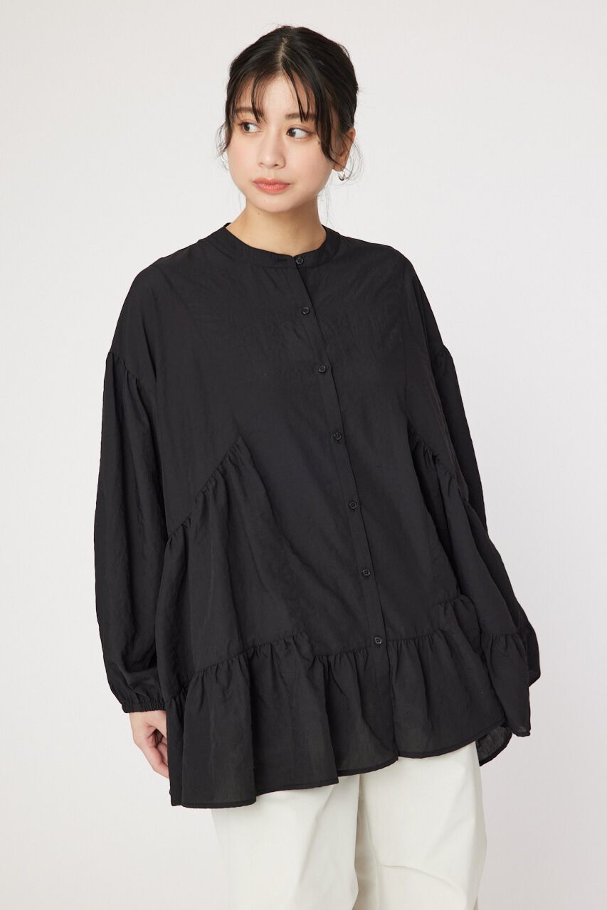 RODEO CROWNS「バンドカラーティアードチュニック」|シャツ・ブラウス|BLK