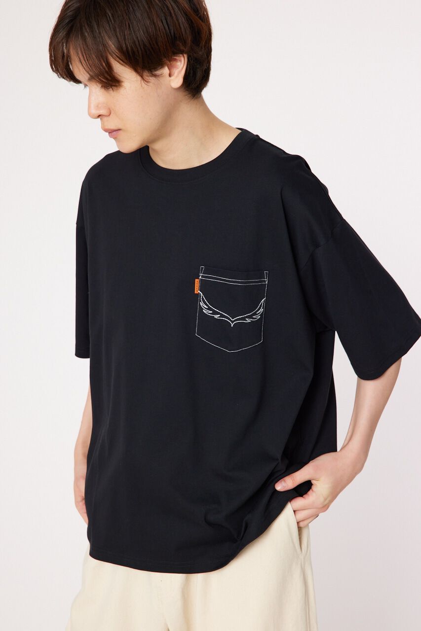 RODEO CROWNS「メンズ デニムパッチTシャツ」|Tシャツ・カットソー|BLK