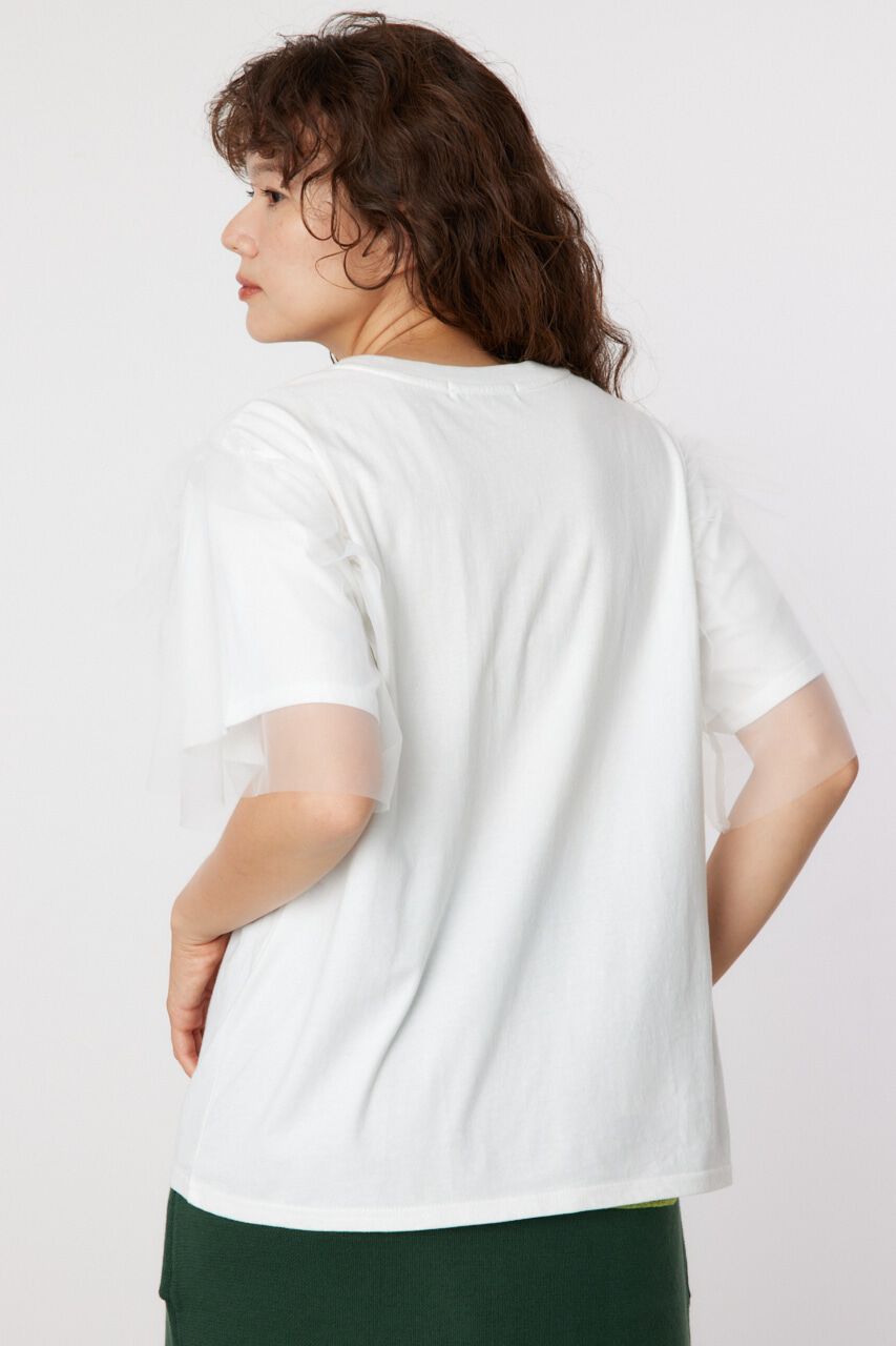 RODEO CROWNS「ONE DAY 袖チュールトップス」|Tシャツ・カットソー|