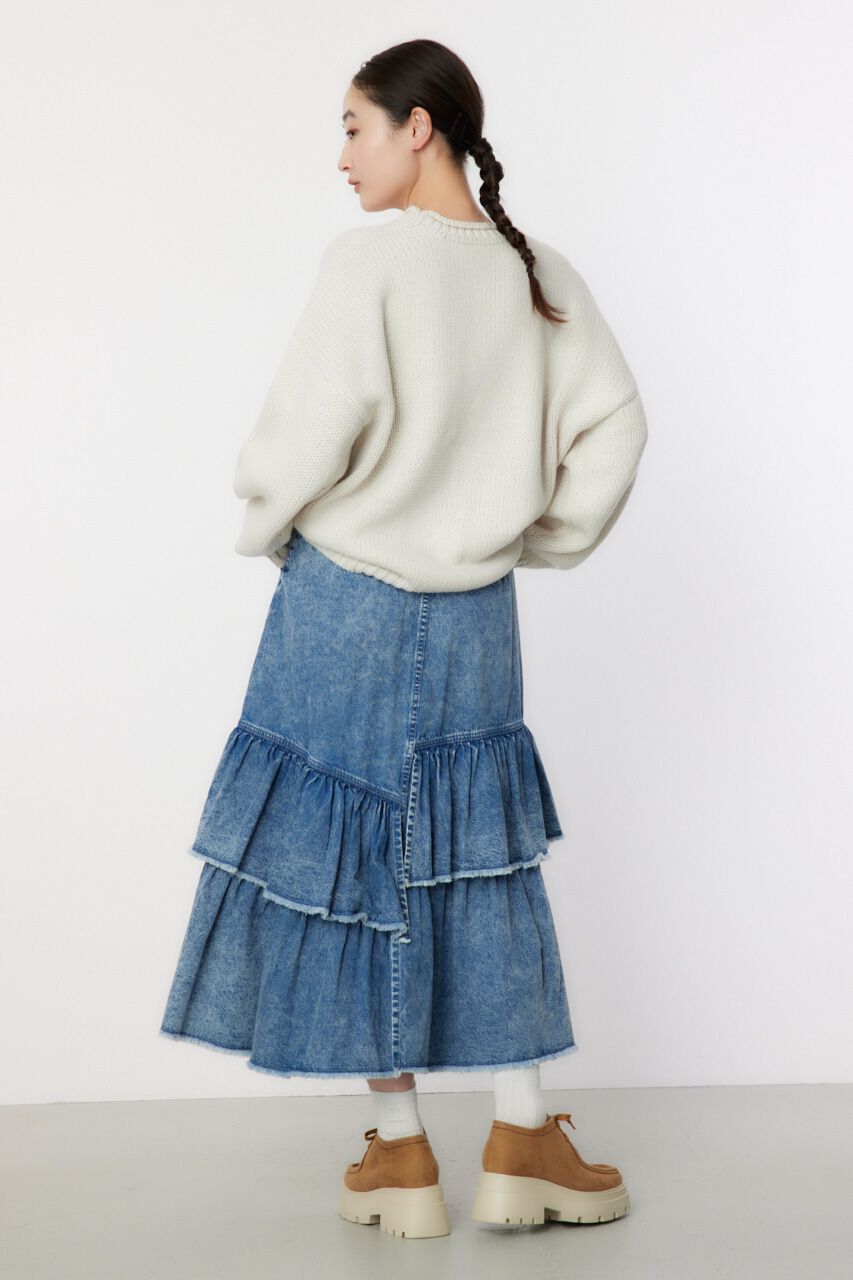 RODEO CROWNS「CHEMICAL DENIM TIERED SK」|スカート|