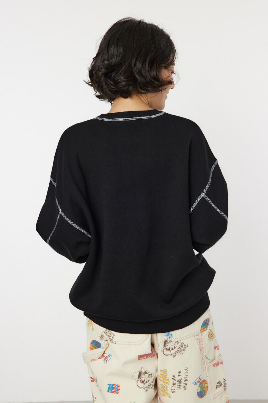 RODEO CROWNS「スウェットライクカラーステッチニットトップス」|ニット・セーター|