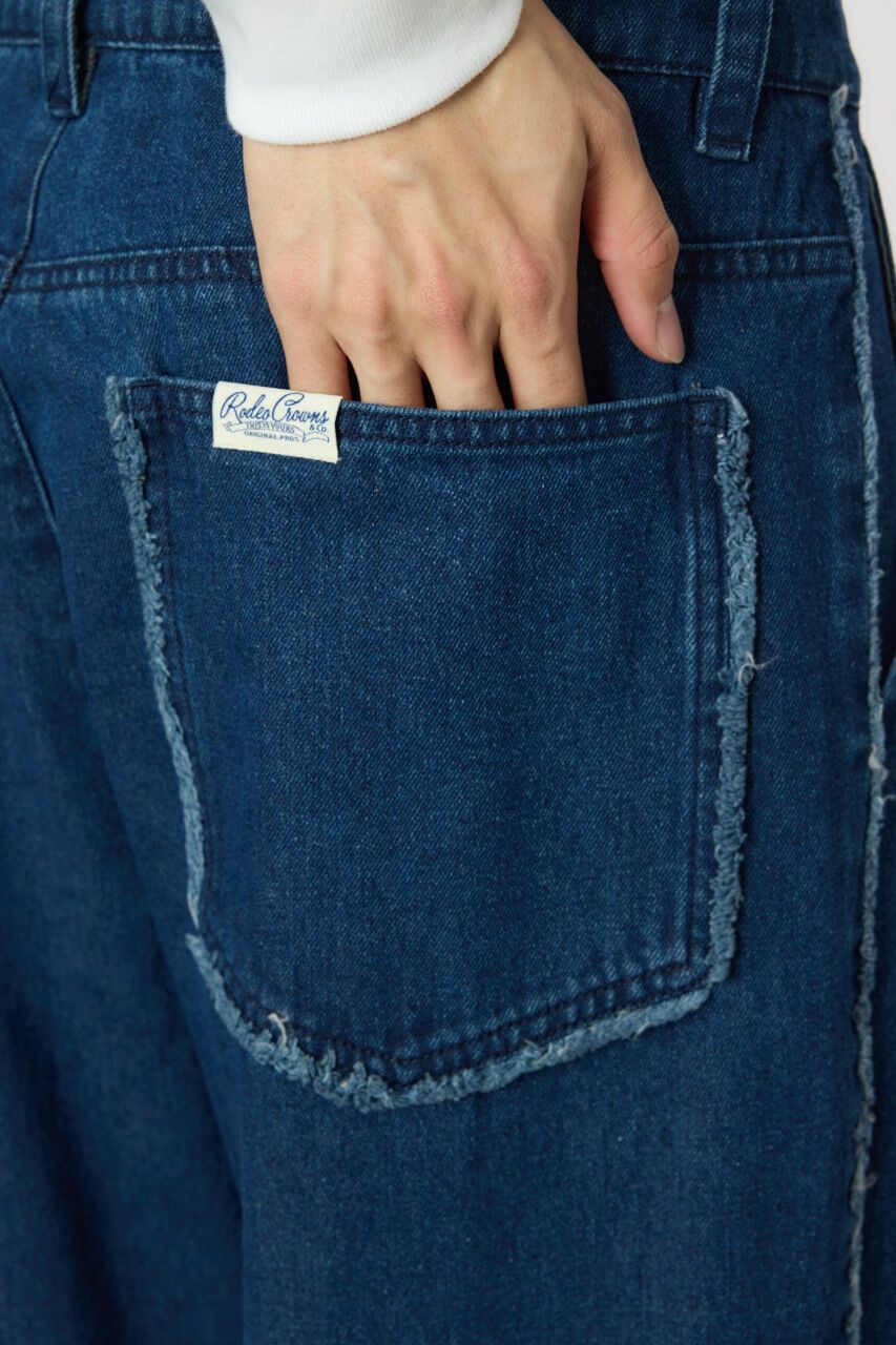 RODEO CROWNS「フリンジストレートデニムパンツ」|デニム|