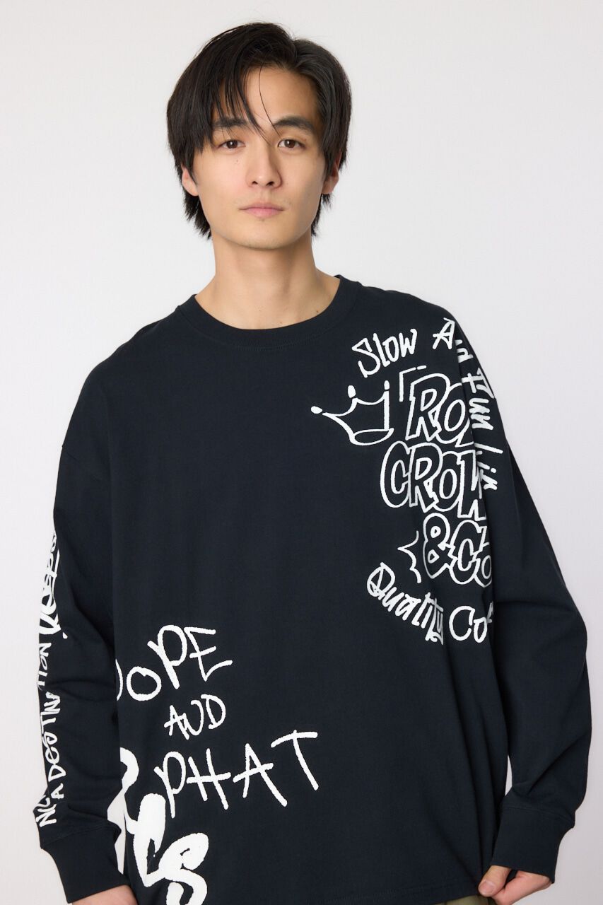 RODEO CROWNS「ランダムスケッチロングスリーブTシャツ」|Tシャツ・カットソー|BLK