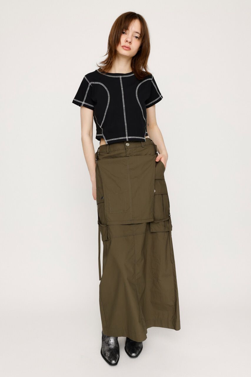 SLY「BI COLOR STITCH CROP Tシャツ」|Tシャツ・カットソー|