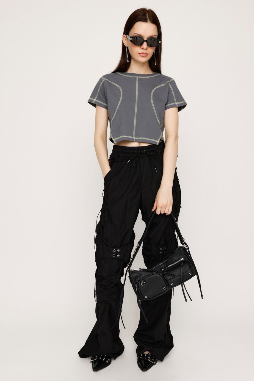 SLY「BI COLOR STITCH CROP Tシャツ」|Tシャツ・カットソー|