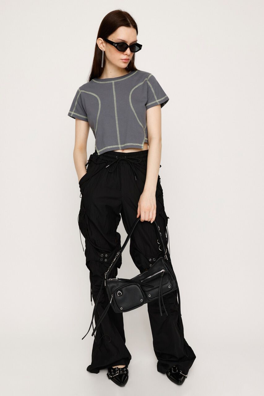 SLY「BI COLOR STITCH CROP Tシャツ」|Tシャツ・カットソー|